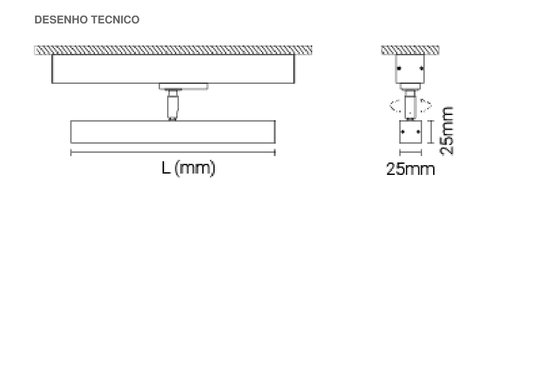 Cargue la imagen en el visor de la galería, Projetor de Calha LED Interior em Alumínio Extrudido Tromilux
