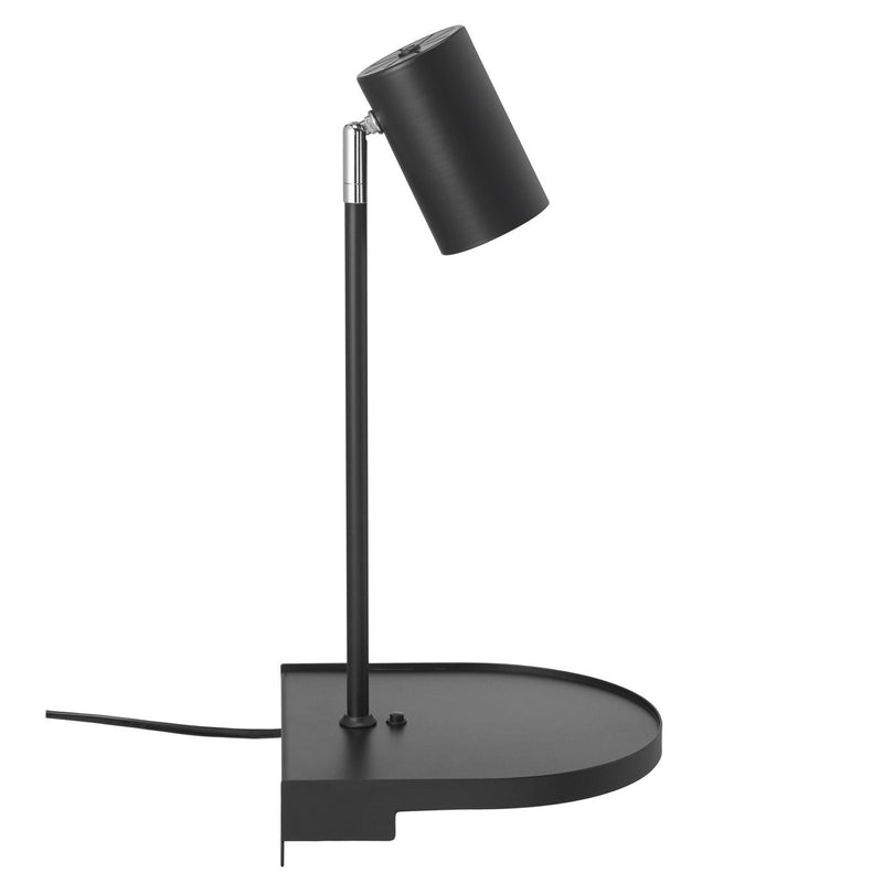 Carregue imagem no visualizador da galeriaAplique de Parede Multifuncional com Porta USB e Prateleira Preto CODY NORDLUX
