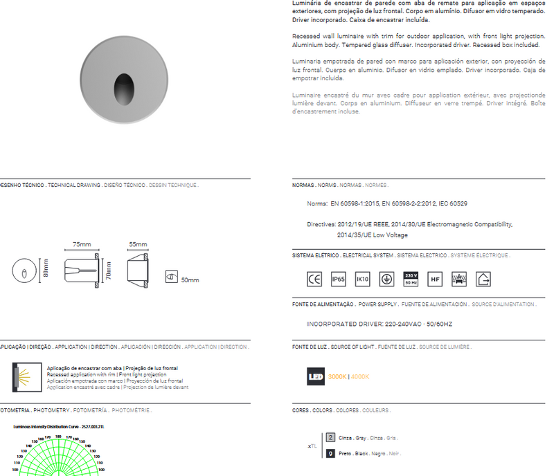 Load image into Gallery viewer, Projector de Parede Exterior de Encastrar IP65 Tromilux
