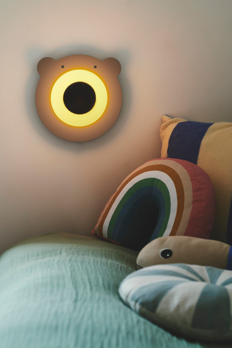 Carregue imagem no visualizador da galeriaAplique de Parede Infantil com Vidro Opalino BRUNA BEAR NORDLUX
