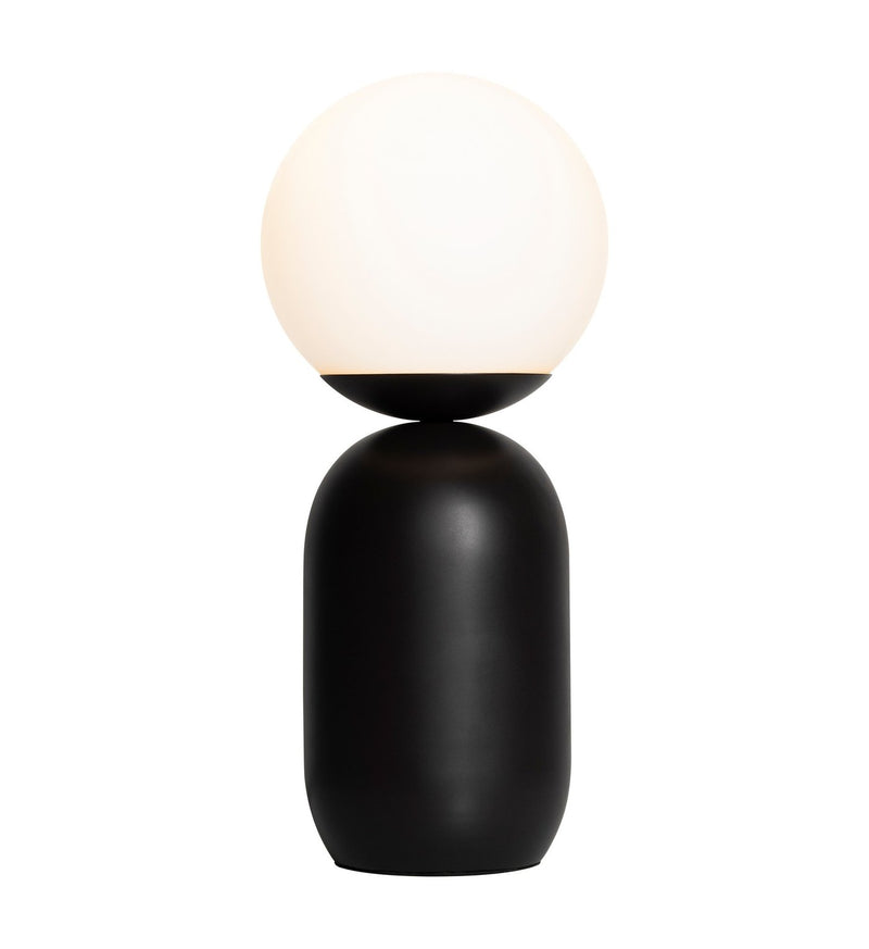 Chargez l'image dans la visionneuse de la galerie, Candeeiro de Mesa Preto com Vidro Opalino Notti NORDLUX
