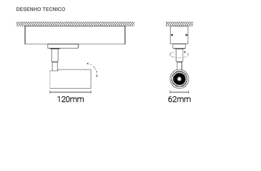 Projetor de Calha Trifásica 230V em Alumínio para Interiores Tromilux