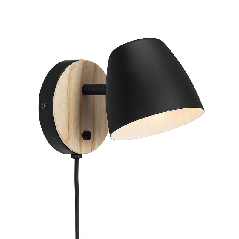 Carregue imagem no visualizador da galeriaAplique de Parede Preto com Cabeça Ajustável THEO NORDLUX
