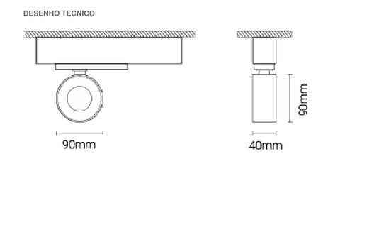 Projetor de Calha Trifásica 230V em Alumínio para Interior Tromilux