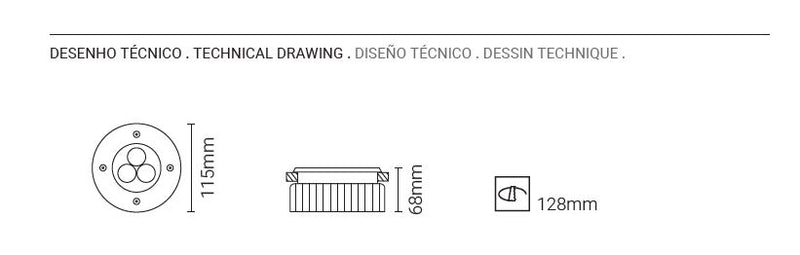 Carregue imagem no visualizador da galeriaProjector de chão exterior de encastrar tromilux 3005.103.8tl  3.6w 3000k ip67 ik07
