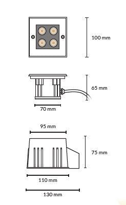 Projector de Chão Exterior de Encastrar IP67 TROMILUX