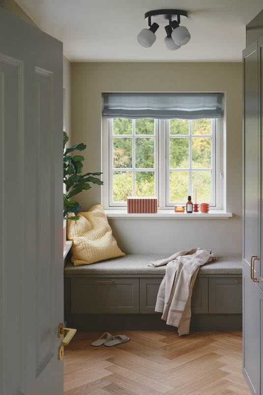 Candeeiro de Teto Milford Mini 3-Rondel Preto NORDLUX
