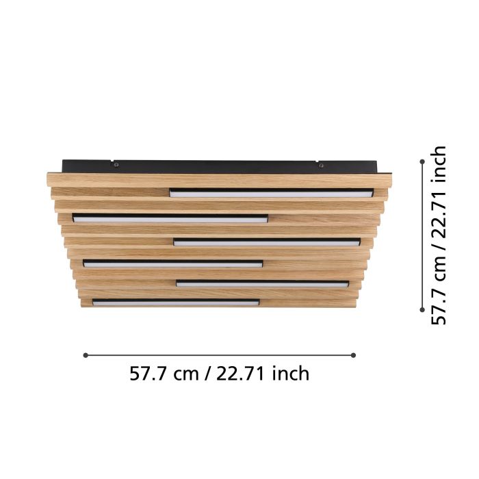 Carregue imagem no visualizador da galeriaCandeeiro de Teto LED com Madeira Natural MARREIRA EGLO
