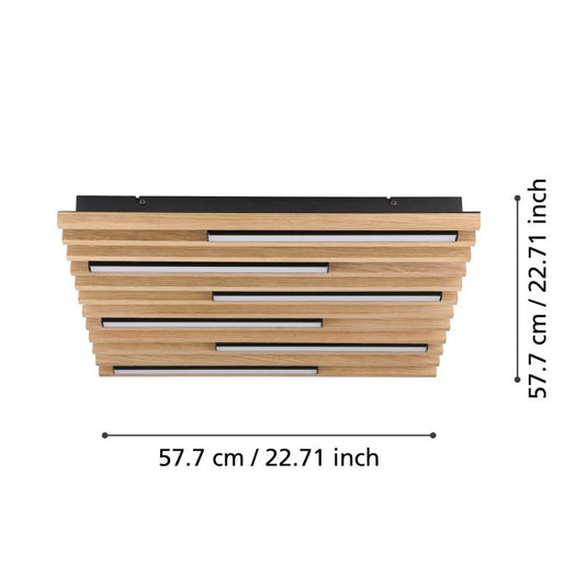 Candeeiro de Teto LED com Madeira Natural MARREIRA EGLO