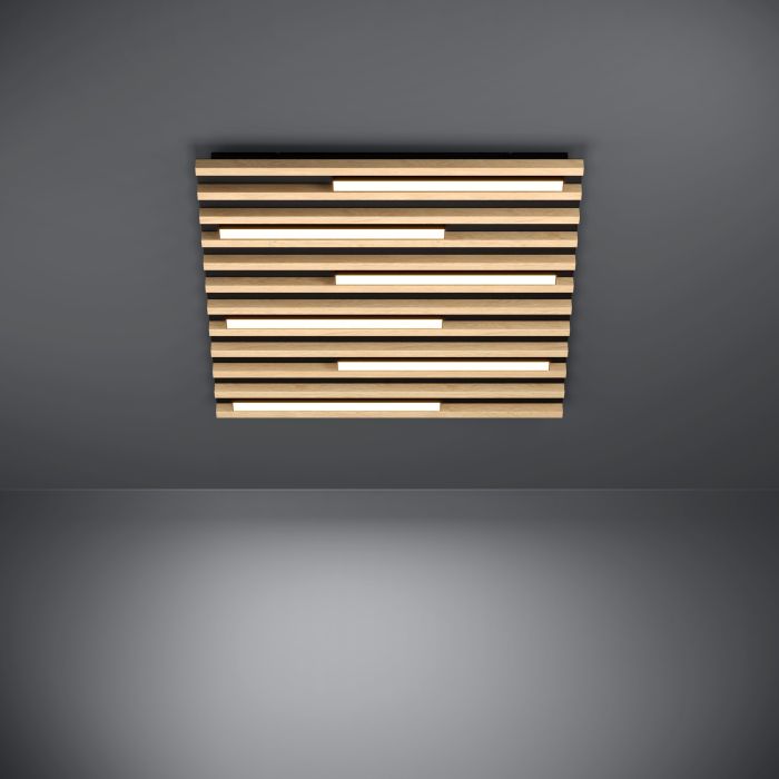 Carregue imagem no visualizador da galeriaCandeeiro de Teto LED com Madeira Natural MARREIRA EGLO
