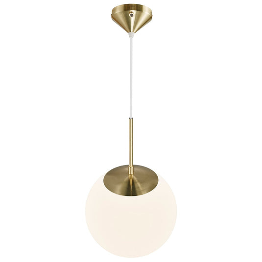 Candeeiro Suspenso em Latão com Vidro Opalino Branco Grant NORDLUX