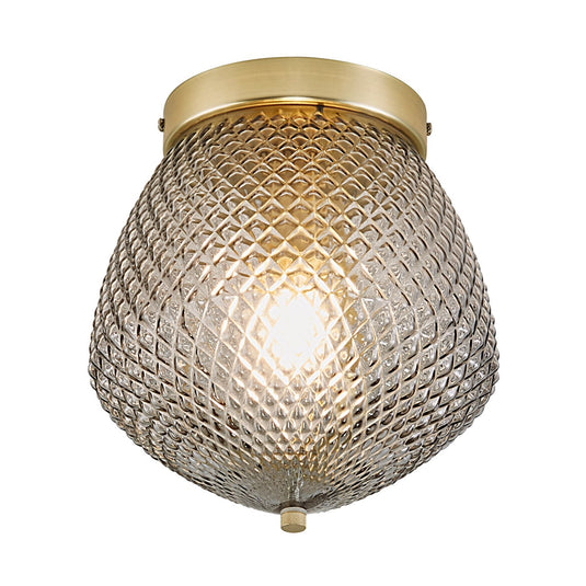 Candeeiro Suspenso com Vidro Fumado e Latão Orbiform NORDLUX