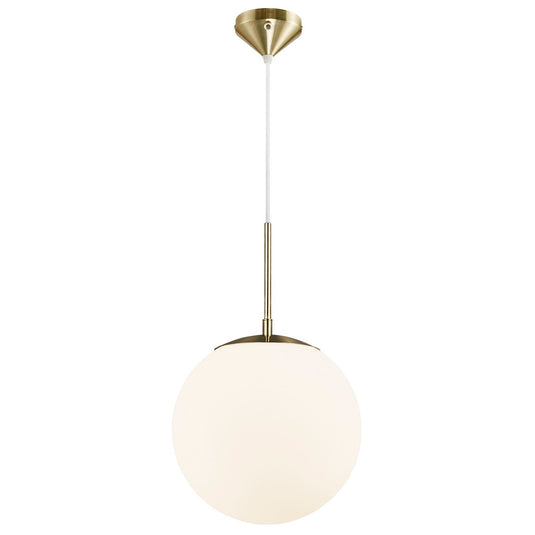 Candeeiro Suspenso em Latão com Vidro Opalino Branco Grant NORDLUX