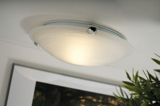 Candeeiro de Teto Clássico com Abajur Branco ALABASTRO PETRI NORDLUX