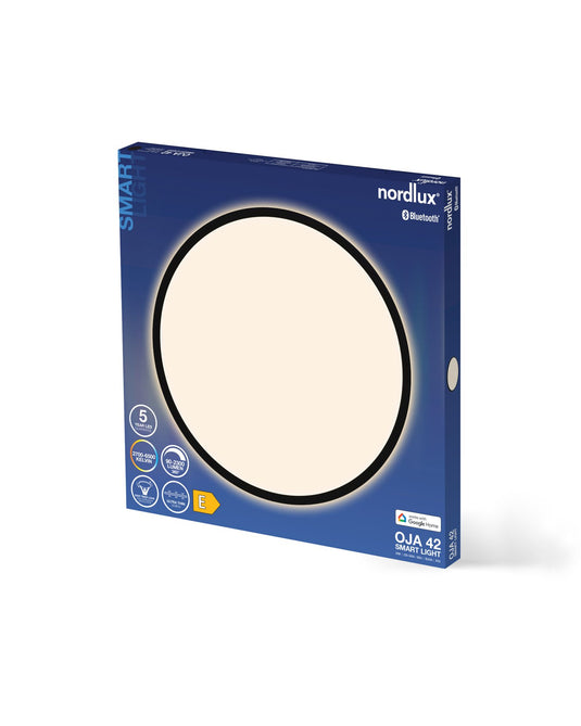 Candeeiro de Teto Preto Ultra-Fino LED Regulável Oja Smart 42 NORDLUX