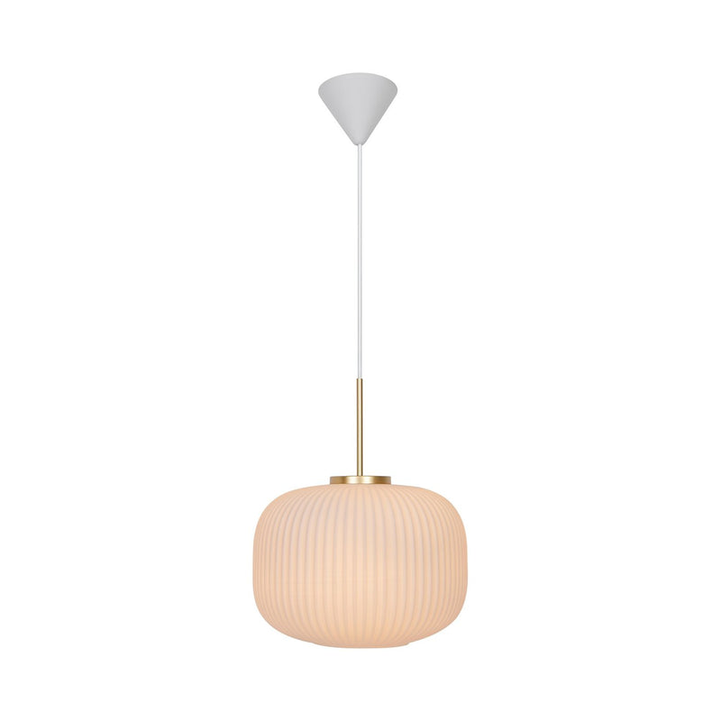 Carregue imagem no visualizador da galeriaCandeeiro Suspenso Vintage com Vidro Opalino Branco Milford NORDLUX
