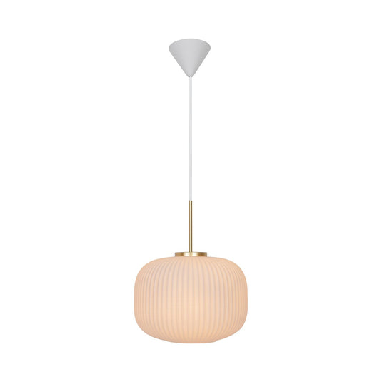 Candeeiro Suspenso Vintage com Vidro Opalino Branco Milford NORDLUX
