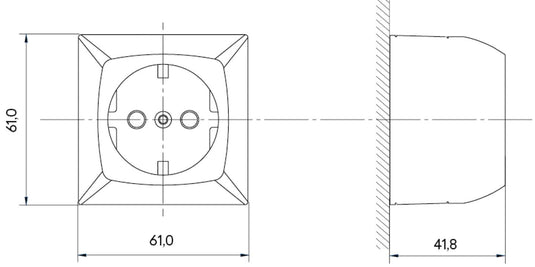Tomada schuko  16A 250V c/Alvéolos Protegidos Saliente EFAPEL 47132 CBR, Série 47
