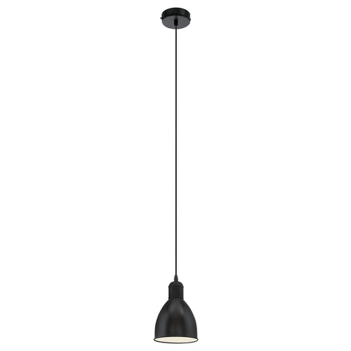 Candeeiro de Tecto Suspenso Vintage Eglo Priddy  49464 PRETO ø 155 mm 