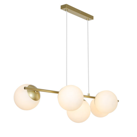 5-spot Pendant em Latão com Vidro Branco Opalino LILLY NORDLUX