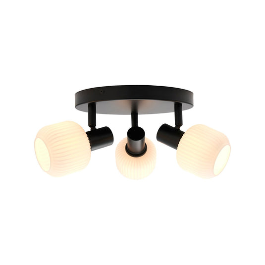 Candeeiro de Teto Milford Mini 3-Rondel Preto NORDLUX