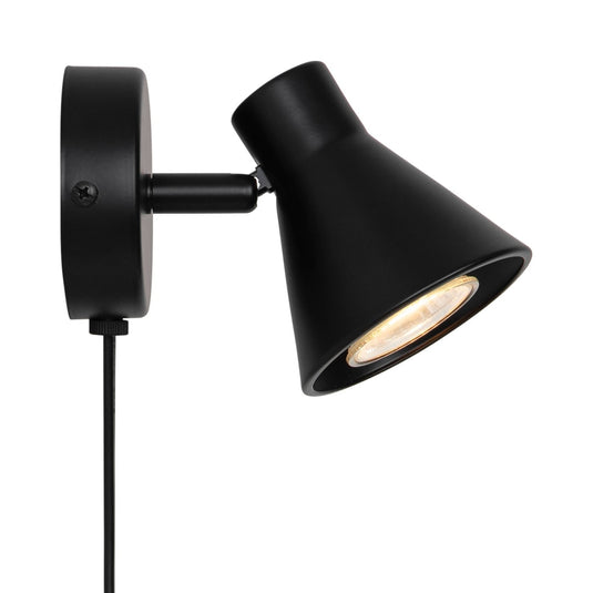 Aplique de Parede e Teto Preto com Abajur Ajustável Eik NORDLUX