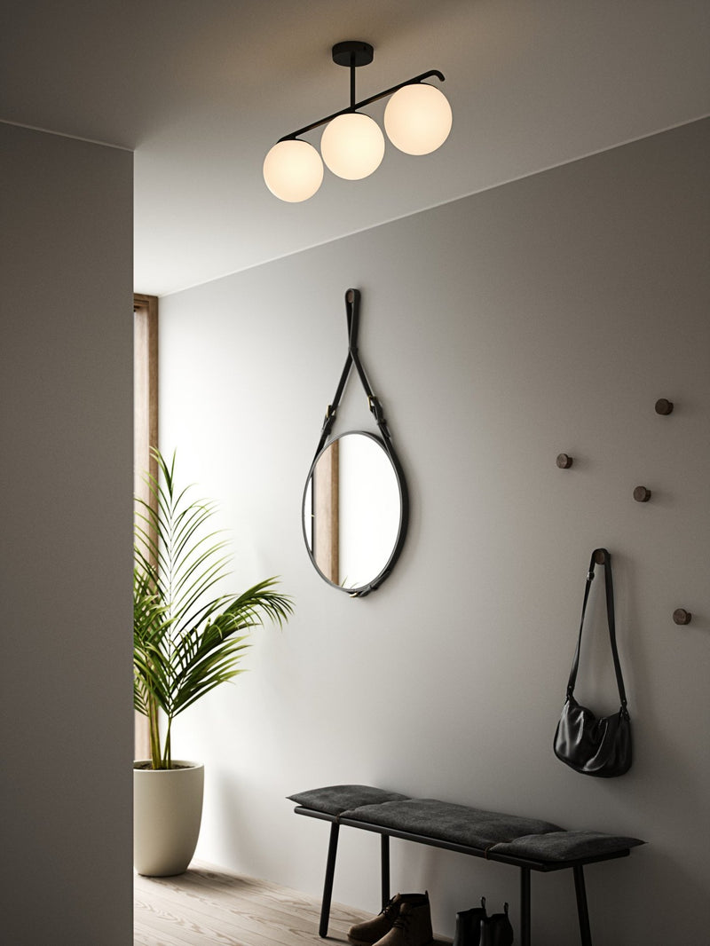 Carregue imagem no visualizador da galeriaCandeeiro de Teto com Três Globos de Vidro Preto GRANT NORDLUX

