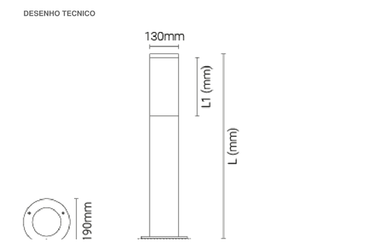 Luminária Saliente de Piso para Exterior Tromilux