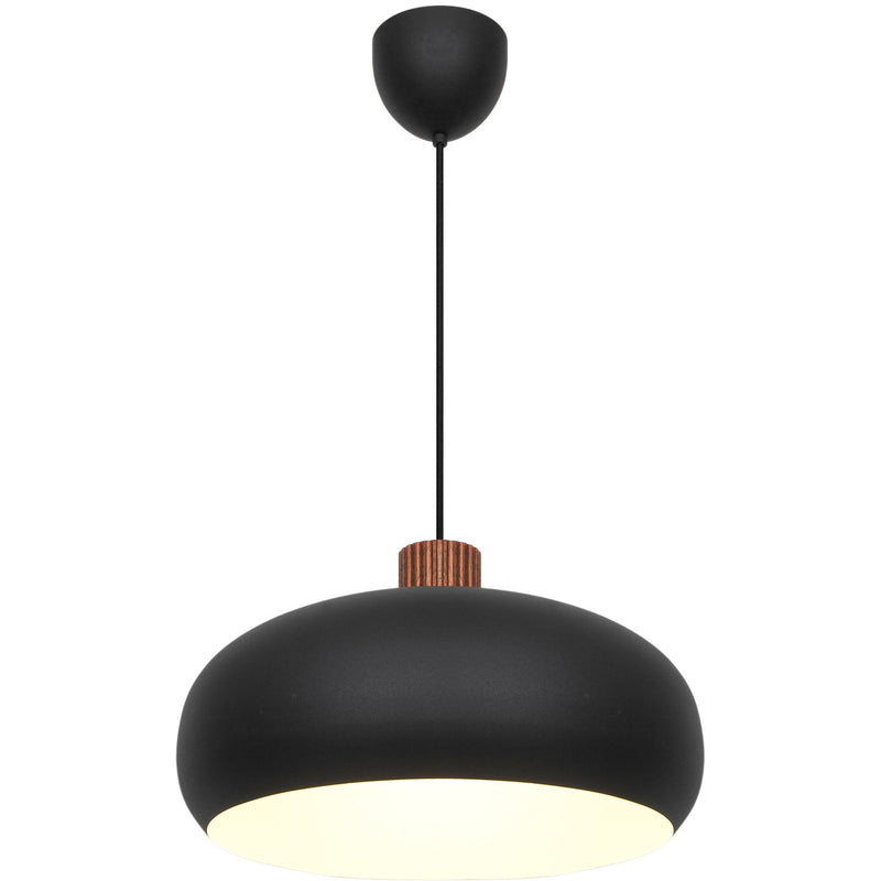 Carregue imagem no visualizador da galeriaCandeeiro Suspenso em Madeira e Metal Preto AURELIO NORDLUX
