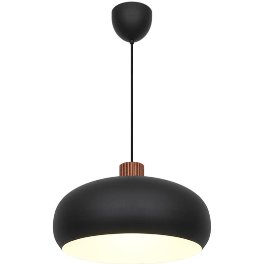 Candeeiro Suspenso em Madeira e Metal Preto AURELIO NORDLUX