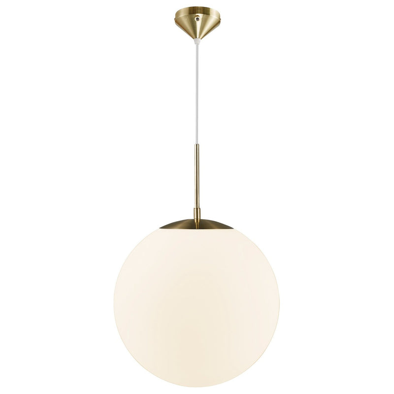 Load image into Gallery viewer, Candeeiro de Teto Suspenso em Latão com Vidro Branco Fosco GRANT 35 NORDLUX
