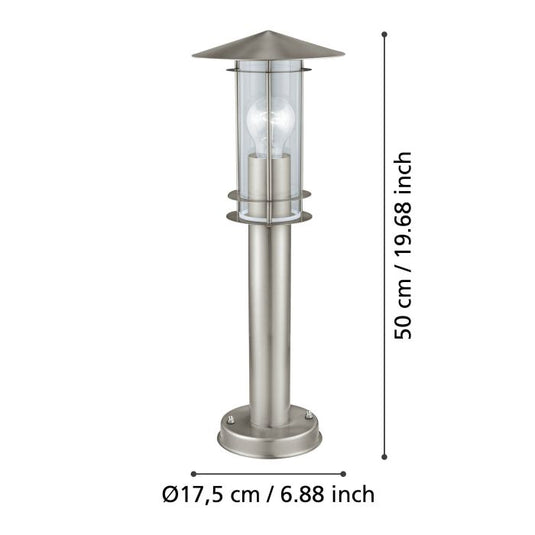 Luz de Caminho em Aço Inoxidável com Cilindro de Vidro LISIO EGLO