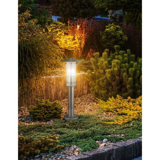 Luz de Caminho em Aço Inoxidável com Cilindro de Vidro LISIO EGLO