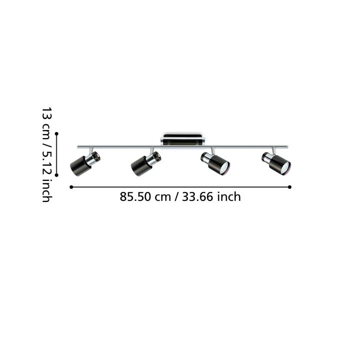 Carregue imagem no visualizador da galeriaCandeeiro de Teto LED com 4 Projetores Ajustáveis DAVIDA EGLO
