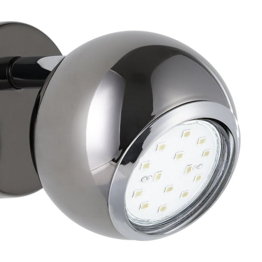 Foco LED de Parede e Teto em Metal Níquel Preto BIMEDA EGLO