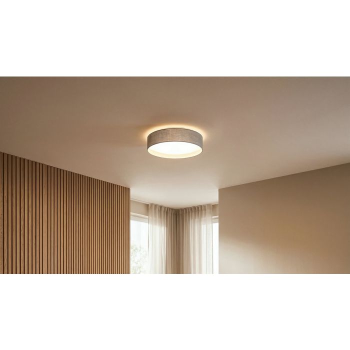 Chargez l'image dans la visionneuse de la galerie, Candeeiro de teto com LED e abajur taupe PASTERI EGLO
