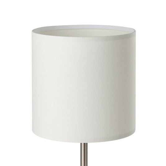 Candeeiro de Mesa com Base Níquel Mate e Abajur Têxtil Branco PASTERI EGLO