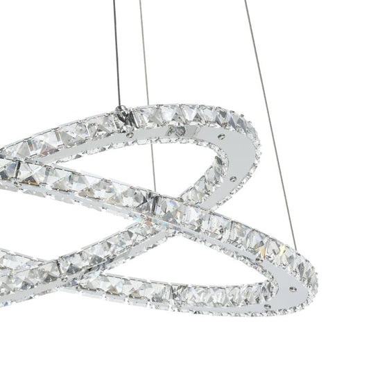Candeeiro de Teto Suspenso VARRAZO com LED e Cristais Elegantes