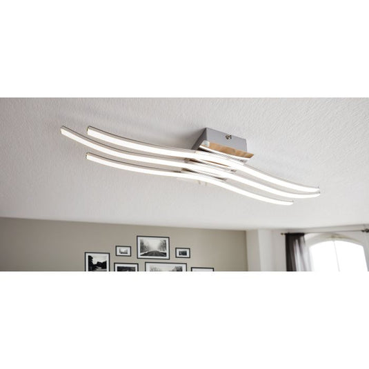 Plafon LED em Metal Cromado com Três Perfis LED RONCADE EGLO