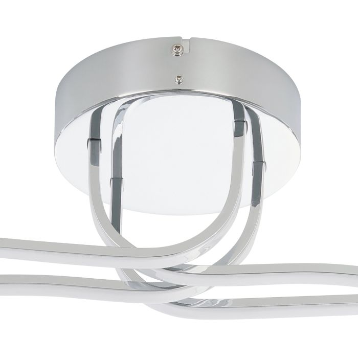 Load image into Gallery viewer, Plafon LED com Quatro Perfis Curvados em Metal Cromado RONCADE EGLO

