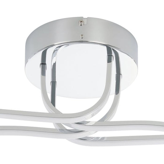 Plafon LED com Quatro Perfis Curvados em Metal Cromado RONCADE EGLO