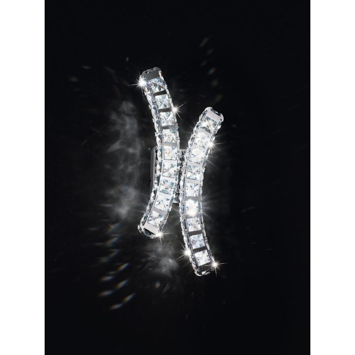 Carregue imagem no visualizador da galeriaAplique de Parede LED com Cristais e Acabamento Cromado TONERIA EGLO
