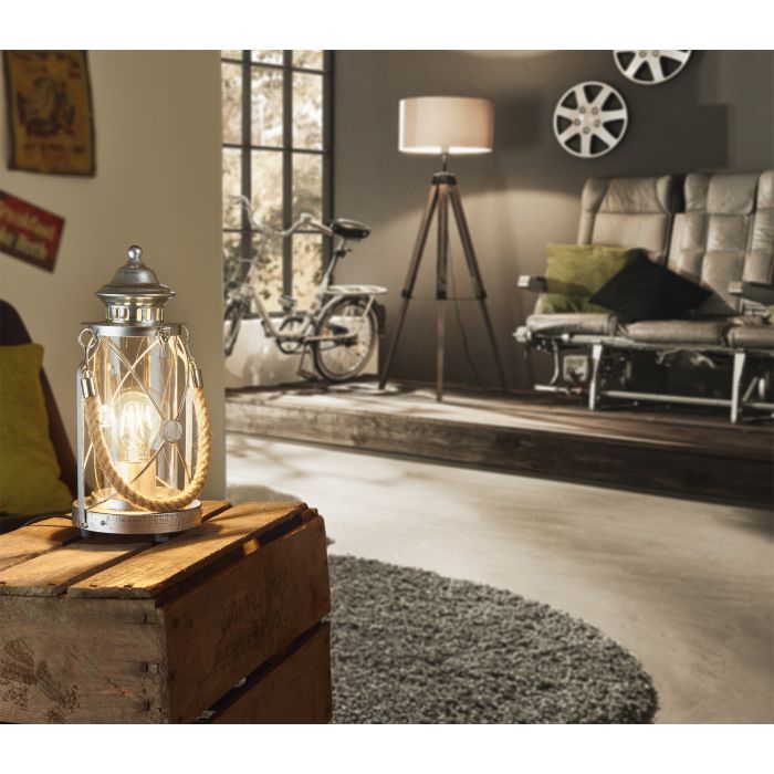 Load image into Gallery viewer, Candeeiro de Mesa com Estrutura em Aço e Vidro BRADFORD EGLO
