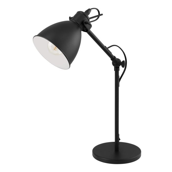 Carregue imagem no visualizador da galeriaCandeeiro de Mesa com Braço Ajustável Preto e Branco PRIDDY EGLO
