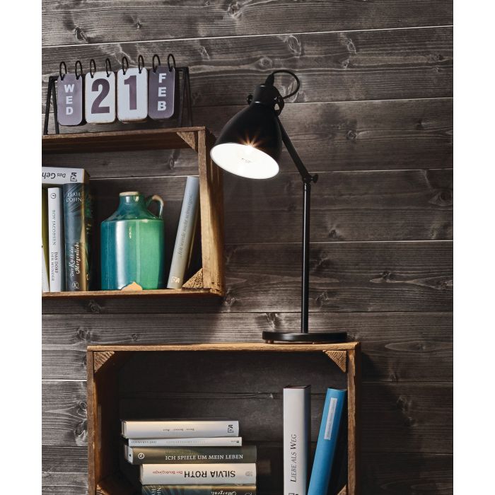 Carregue imagem no visualizador da galeriaCandeeiro de Mesa com Braço Ajustável Preto e Branco PRIDDY EGLO
