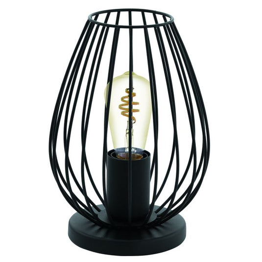 Candeeiro de Mesa com Abajur Oval de Arame Preto NEWTOWN EGLO