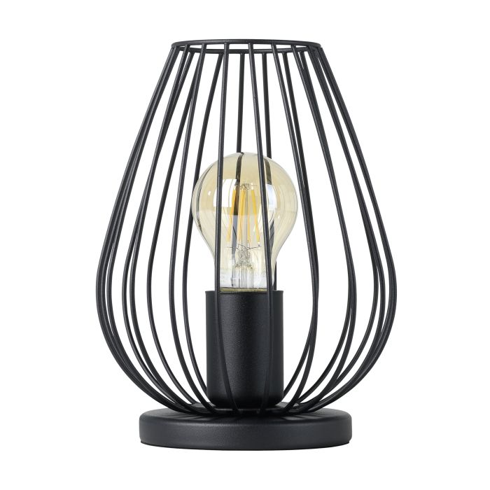 Chargez l'image dans la visionneuse de la galerie, Candeeiro de Mesa com Abajur Oval de Arame Preto NEWTOWN EGLO
