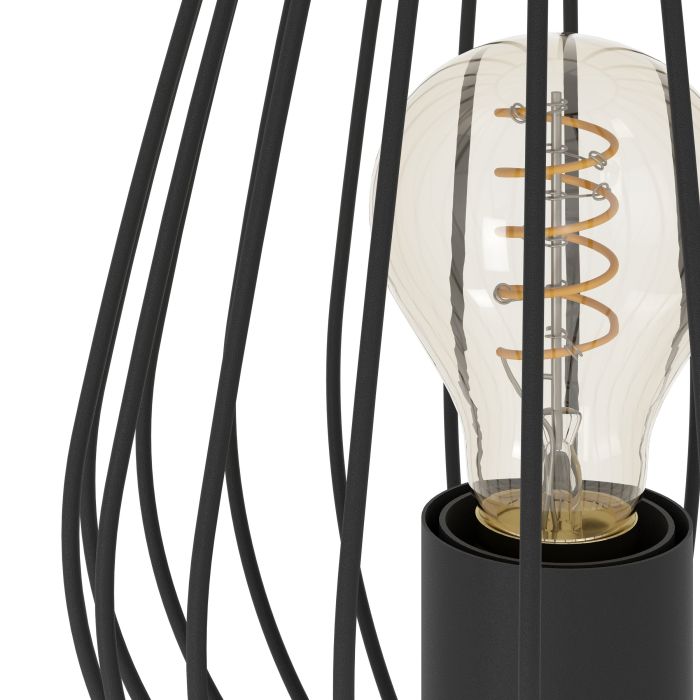 Chargez l'image dans la visionneuse de la galerie, Candeeiro de Mesa com Abajur Oval de Arame Preto NEWTOWN EGLO
