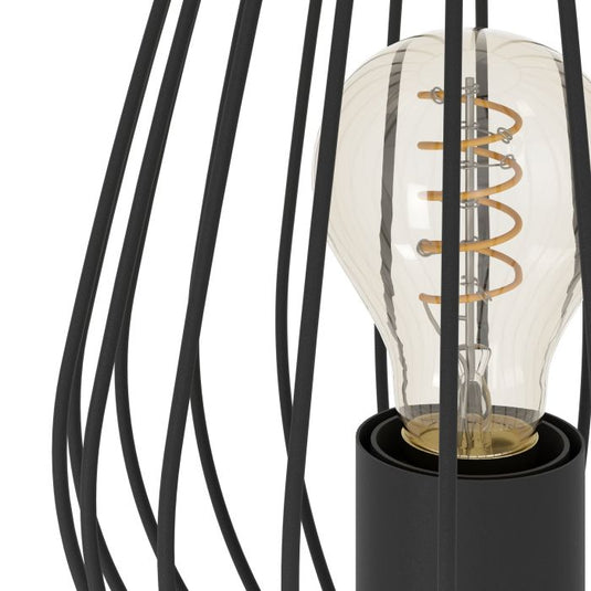 Candeeiro de Mesa com Abajur Oval de Arame Preto NEWTOWN EGLO