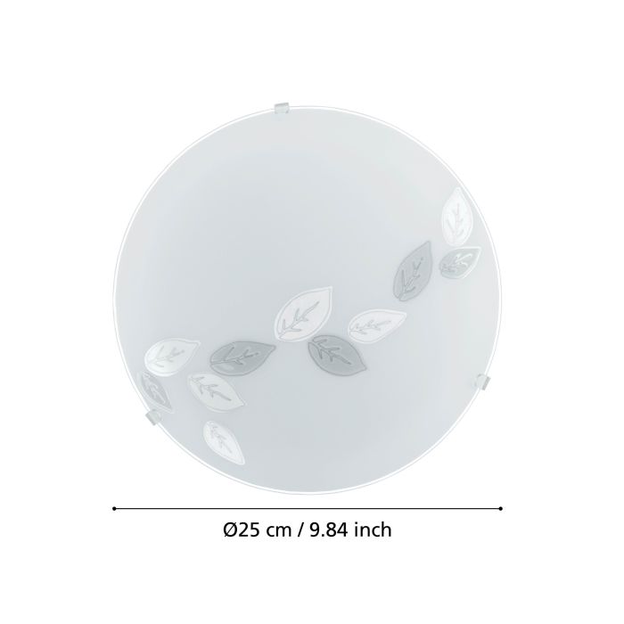 Load image into Gallery viewer, Plafon de Teto com Vidro Branco Acetinado e Motivo de Folhas MARS EGLO
